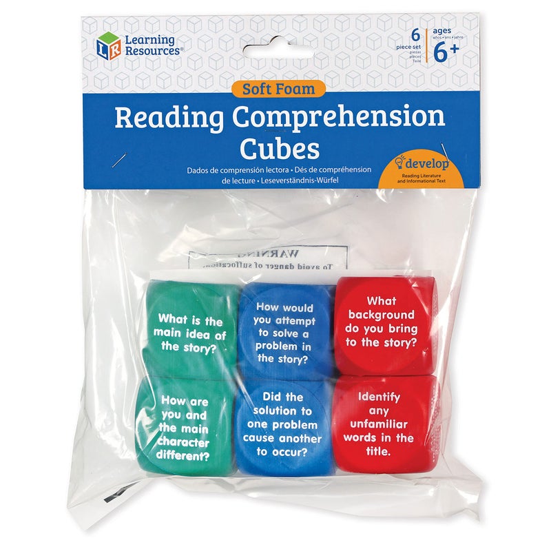 Learning Resources Reading Comprehension Cubes - Set of 6, Kids Ages 6+ Teacher and Classroom Supplies, Reading Aids for Kids - Image 1